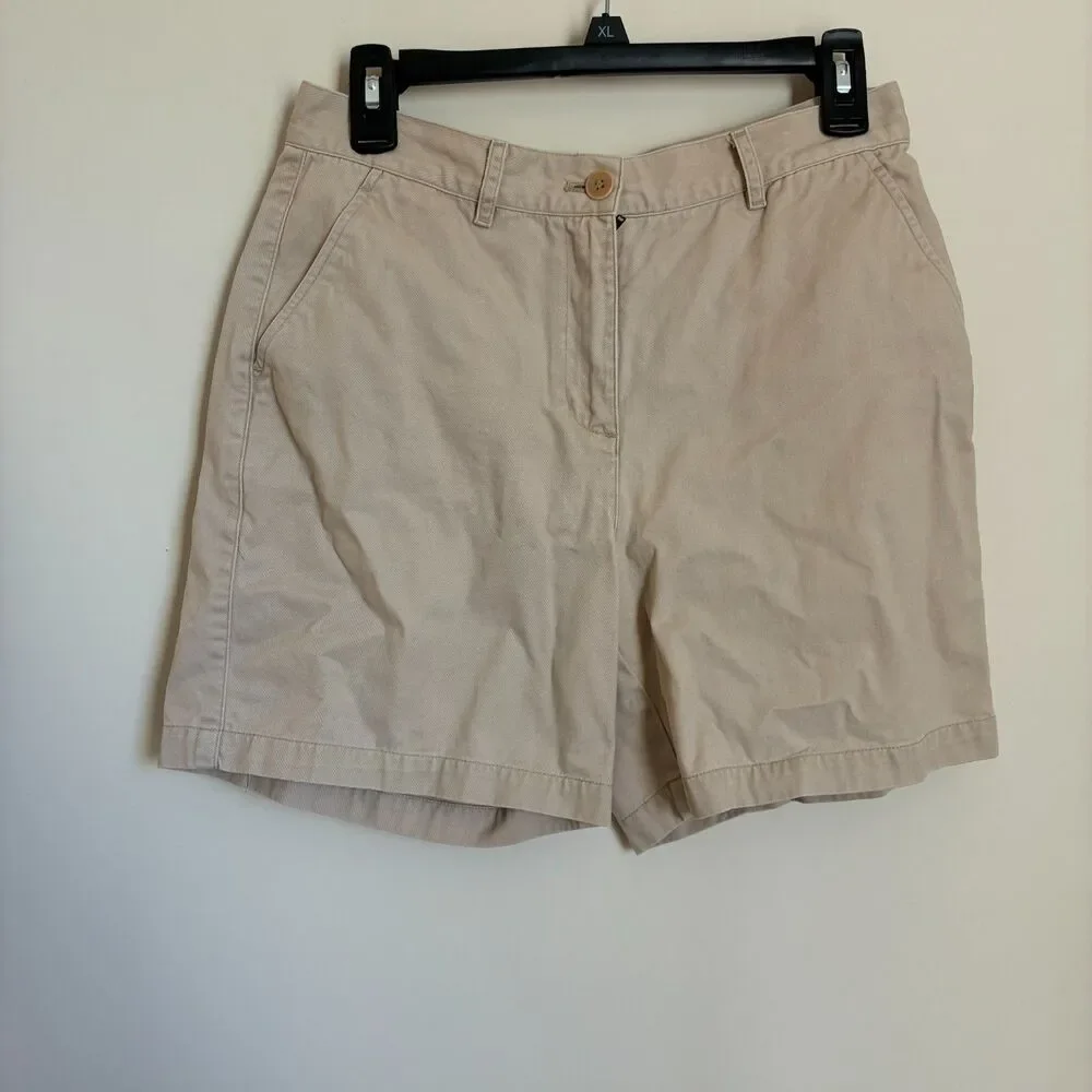 Lauren Jeans Co Ralph Lauren Beige Chino Shorts Womens Size 6P 100% Cotton - Picture 1 of 3